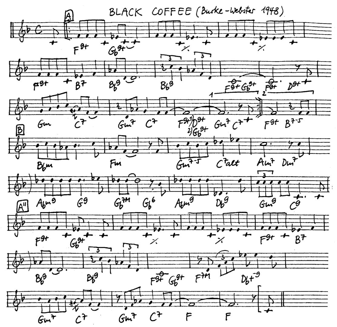 black coffee leadsheet – book us for your next 20s or gatsby event